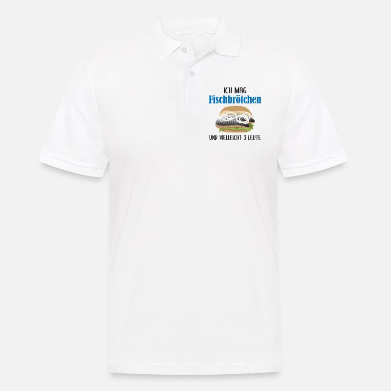 Fischbrötchen & 3 Leute - Soziale Diät Geschenk - Männer Poloshirt - Weiß