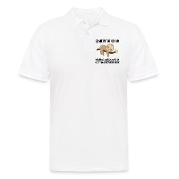 Faulbär Entspannungs-Philosophie Humor Geschenk - Männer Poloshirt - Weiß - Vorne - Kai (181cm)