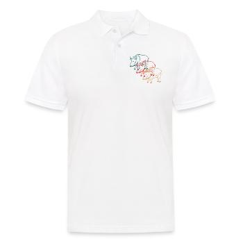 Trio von Wildschweinen Naturverbundenes Geschenk - Männer Poloshirt - Weiß - Vorne - Kai (181cm)