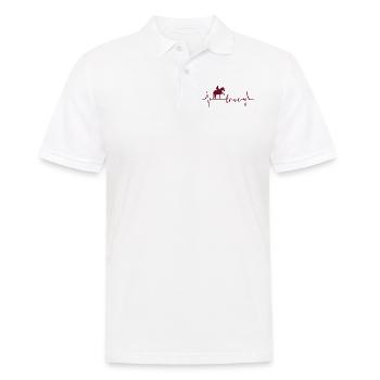 Reiterherz Pferdeliebe Lebensfreude - Männer Poloshirt - Weiß - Vorne - Kai (181cm)