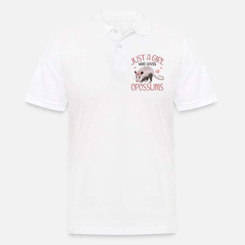 Opossum Herzchen Mädchen Geschenkidee - Männer Poloshirt - Weiß