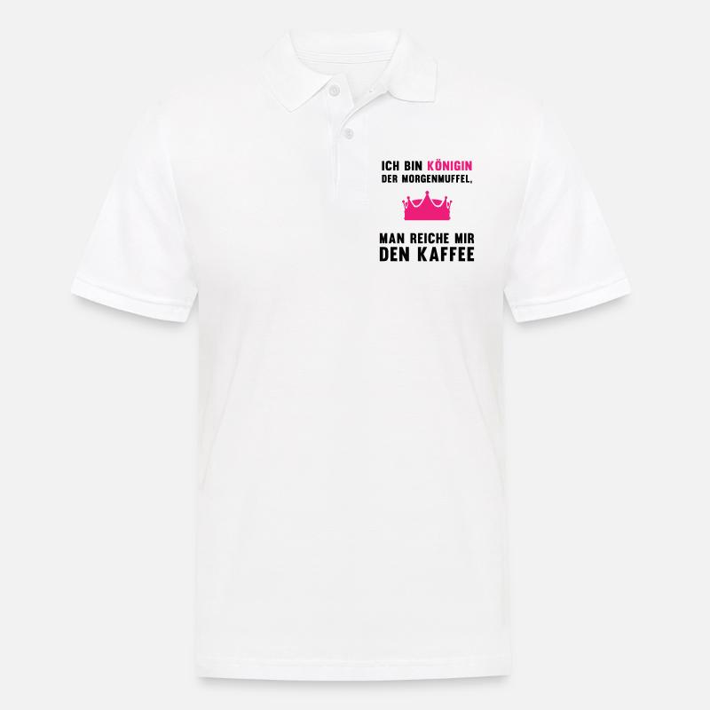Kaffee-Königin Morgenmuffel Geschenk - Männer Poloshirt - Weiß