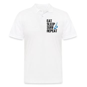 Surf rhythm - eat, sleep, surf - Men's Polo Shirt - white - Front - Kai (181cm)