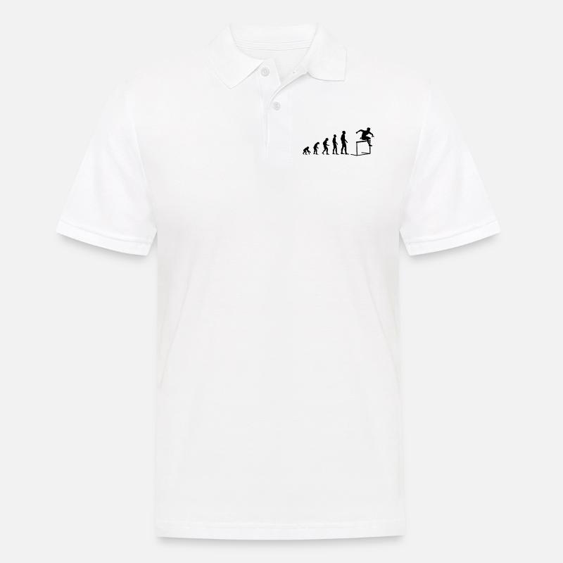 Evolution Hindernislauf Sport Evolutionär - Männer Poloshirt - Weiß