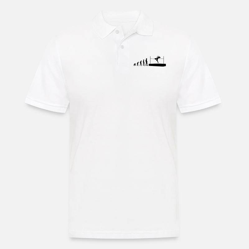 Evolution Hochsprung Athlet Evolutionär - Männer Poloshirt - Weiß
