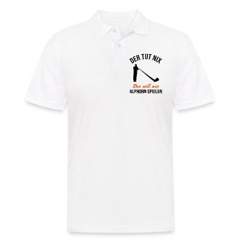 Alphorn Geschenk - Nur spielen, kein Tun - Männer Poloshirt - Weiß - Vorne - Kai (181cm)
