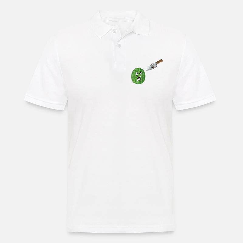 Wassermelone Comic - Männer Poloshirt - Weiß