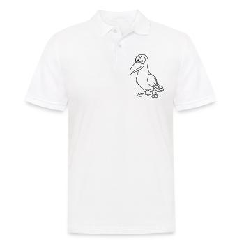 Corbeau Comic Animal - Polo Homme - blanc - Devant - Kai (181cm)