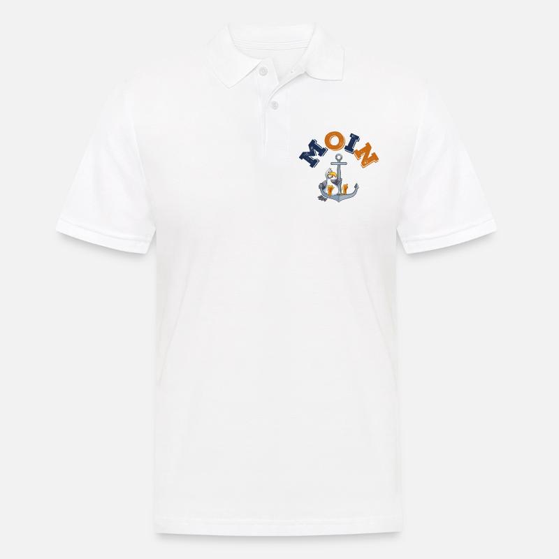 anker möwe moin comic - Männer Poloshirt - Weiß
