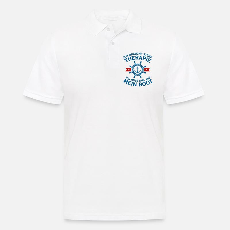 Boot Bootfahren Therapie Steuerrad Geschenk - Männer Poloshirt - Weiß