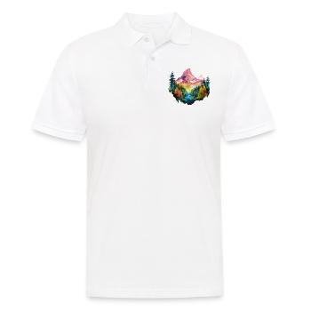 Natur Abenteuer Wildnis Berge Wald Bäume Bunt - Männer Poloshirt - Weiß - Vorne - Kai (181cm)