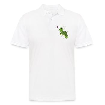 Turtle with Butterfly Reptile Water - Men's Polo Shirt - white - Front - Kai (181cm)