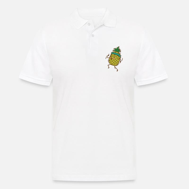 Ananas geht Joggen oder Laufen süße Frucht - Männer Poloshirt - Weiß
