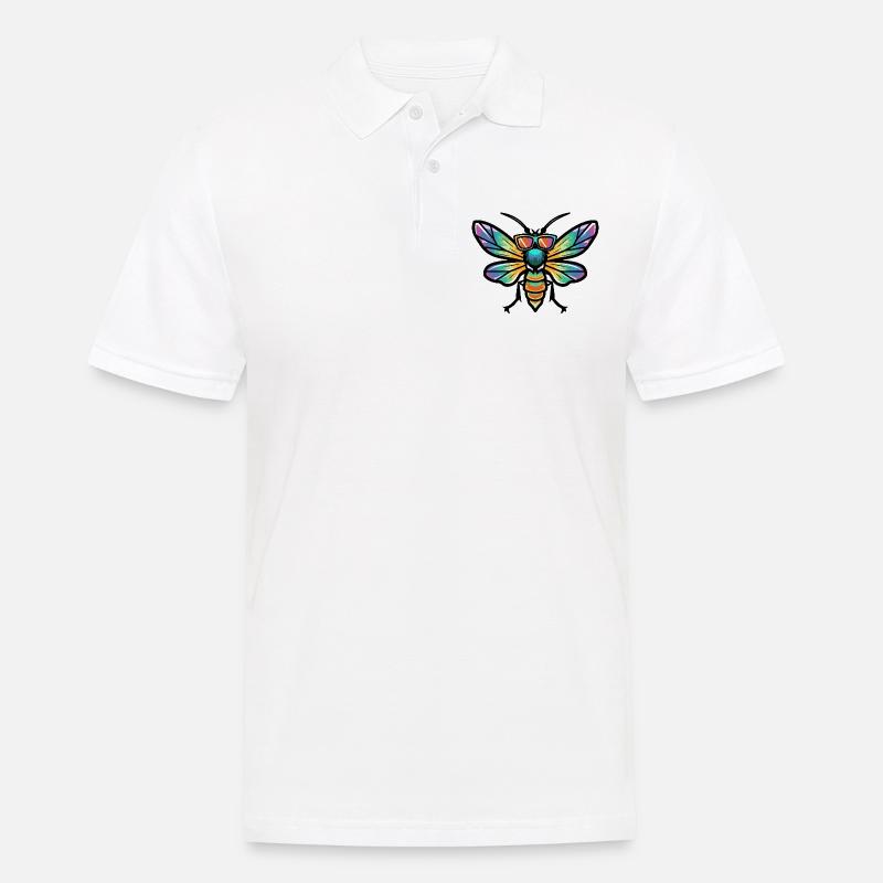 Libelle Cool Comic - Männer Poloshirt - Weiß