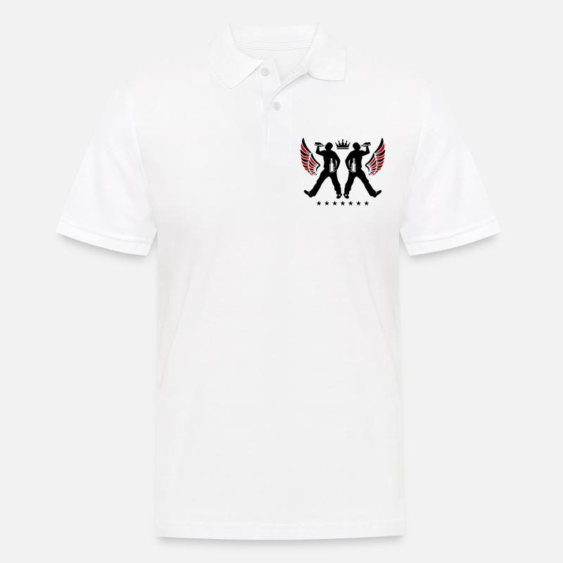 Drinking Bier Silhouette - Männer Poloshirt - Weiß