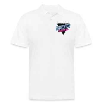 Badminton Federball Sport Spieler Vintage Retro - Männer Poloshirt - Weiß - Vorne - Kai (181cm)
