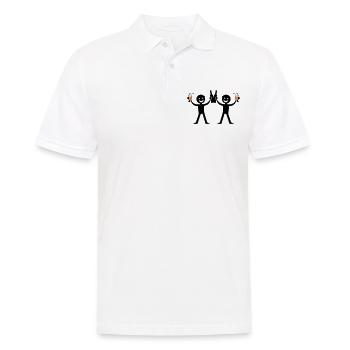 Boire une bouteille de bière - Polo Homme - blanc - Devant - Kai (181cm)