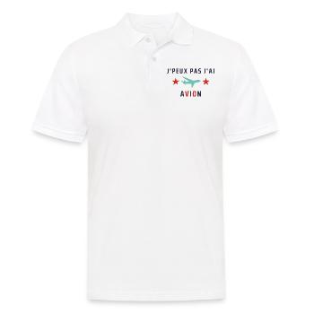 J peux pas j ai avion - Polo Homme - blanc - Devant - Kai (181cm)