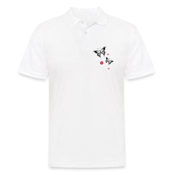 papillons fleurs fleurs insectes été - Polo Homme - blanc - Devant - Kai (181cm)