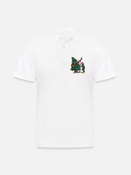 Dapping Tannenbaum -Dapping Weihnachtspullover - Männer Poloshirt - Weiß