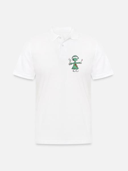 Arzt Chirurg Strichmännchen Berufe Cartoon - Männer Poloshirt - Weiß