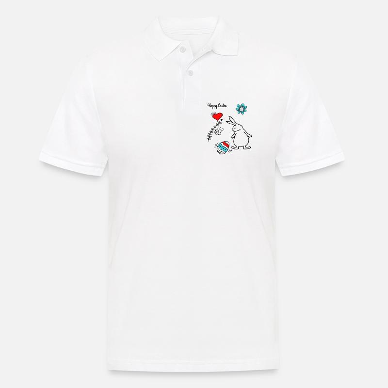 Happy Easter - Männer Poloshirt - Weiß