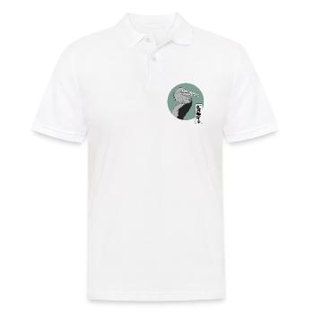 Grauer Kranich im Manga-Style - Männer Poloshirt - Weiß - Vorne - Kai (181cm)