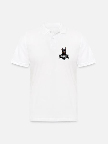 Dobie Power Dobermann Motiv - Männer Poloshirt - Weiß