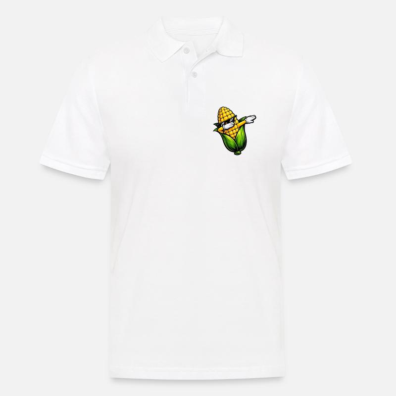 Dabbing Maiskolben - Männer Poloshirt - Weiß