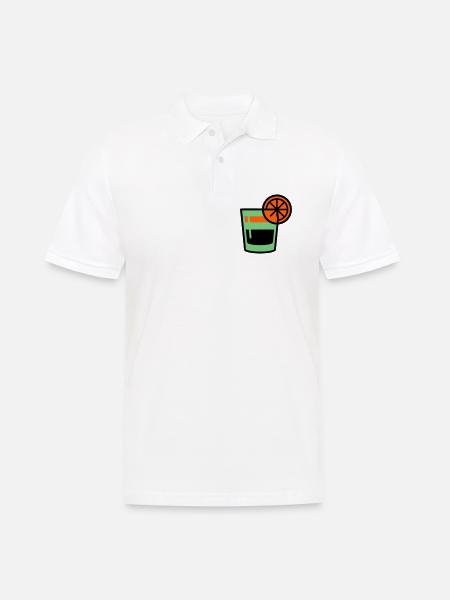 Cocktail Glas Logo - Männer Poloshirt - Weiß