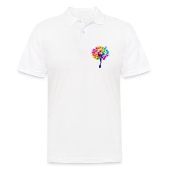 Regenbogen-Pusteblume - Männer Poloshirt - Weiß - Vorne - Kai (181cm)