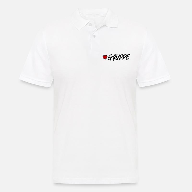 Gruppe Herz - Männer Poloshirt - Weiß