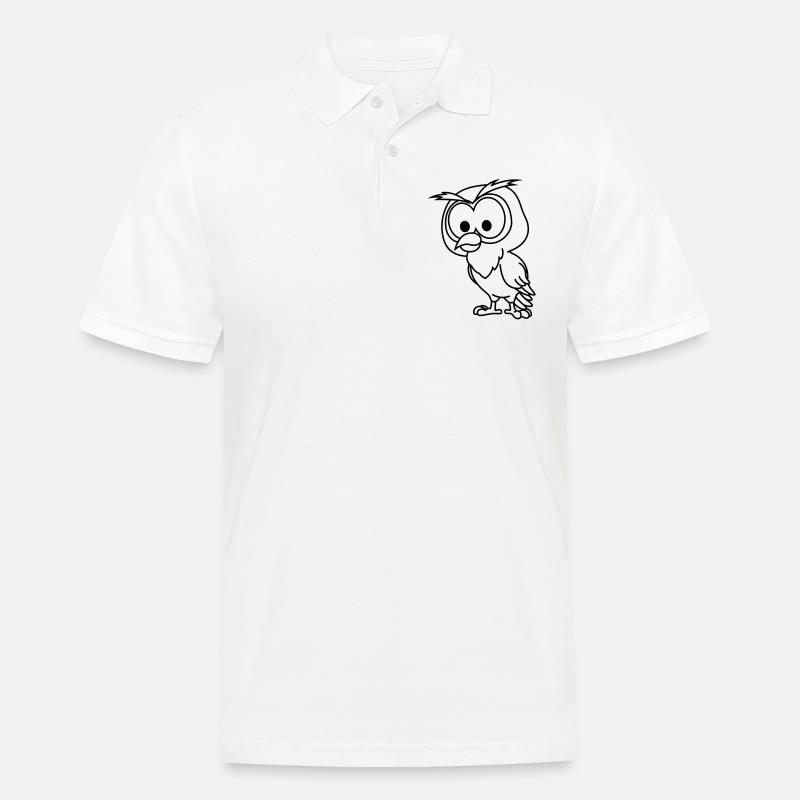 Eule Comic Tier - Männer Poloshirt - Weiß