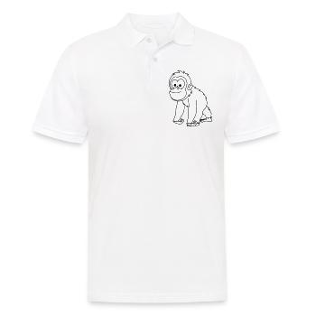 Bande dessinée de singe orang-outan - Polo Homme - blanc - Devant - Kai (181cm)