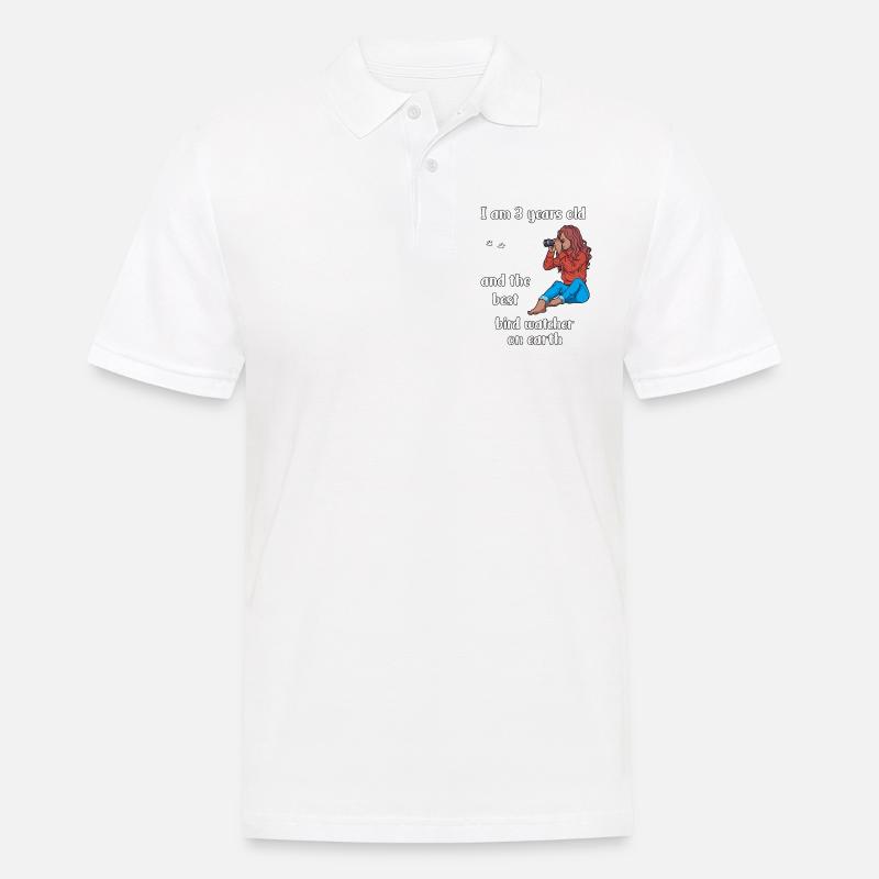 Ich bin 3 - Mädchen Vogelbeobachtung - Männer Poloshirt - Weiß