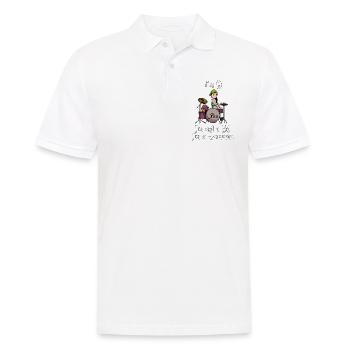 I’m 9 - Girl Drummer - Polo Homme - blanc - Devant - Kai (181cm)