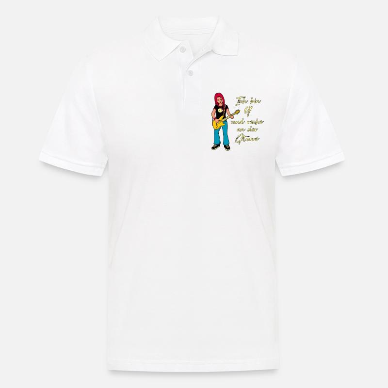 Ich bin 9 - Mädchen Gitarrist - Männer Poloshirt - Weiß