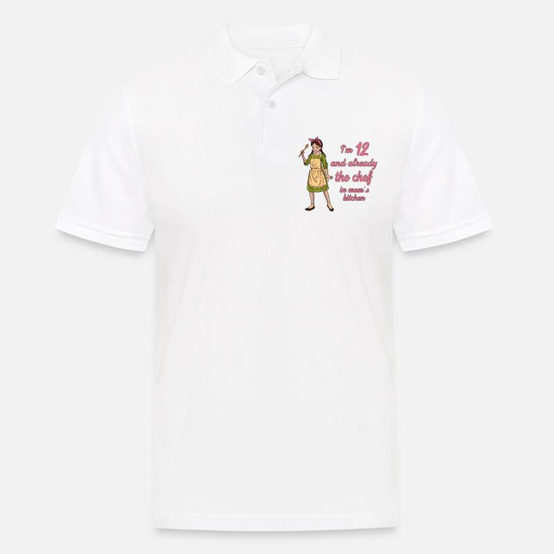 Ich bin 12 - Mädchen Koch - Männer Poloshirt - Weiß