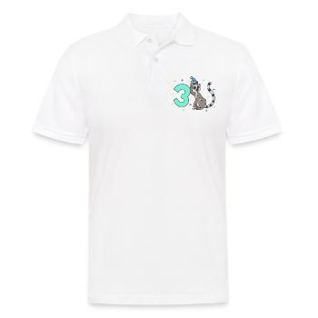 Mit Lemur - Kinder Geburtstag 3 Jahre - Männer Poloshirt - Weiß - Vorne - Kai (181cm)