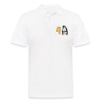 Avec pingouin - anniversaire des enfants 4 ans - Polo Homme - blanc - Devant - Kai (181cm)