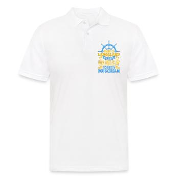 Schöne Muscheln - Warum ich Langeland so liebe - Männer Poloshirt - Weiß - Vorne - Kai (181cm)