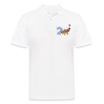 avec Triceratops - Anniversaire des enfants 2 ans - Polo Homme - blanc - Devant - Kai (181cm)
