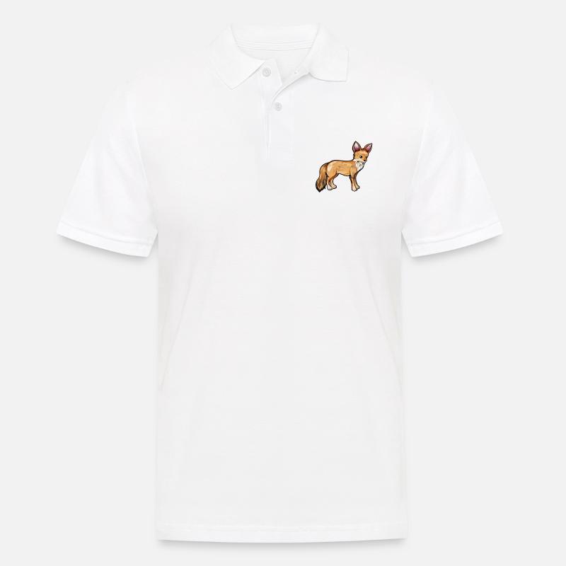 Zeichnung eines Kapfuchs - Männer Poloshirt - Weiß
