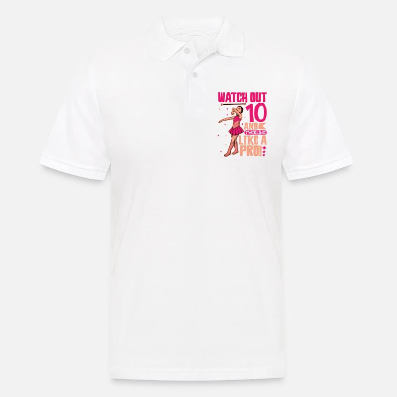 Ich bin 10 - Mädchen Twirling - Männer Poloshirt - Weiß