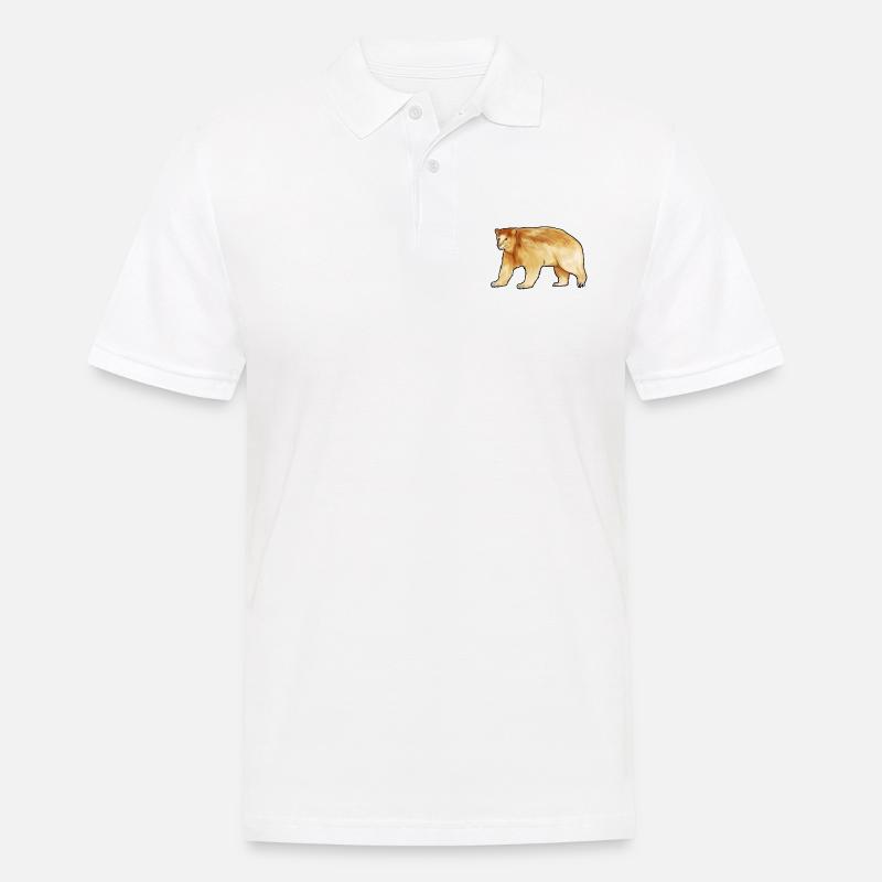 Zeichnung eines Kermodebär - Männer Poloshirt - Weiß