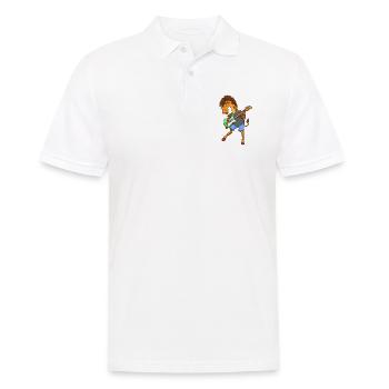 Guitare électrique rock girafe de dessin animé - Polo Homme - blanc - Devant - Kai (181cm)