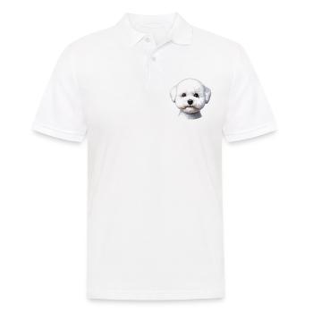 Visage de chien - Bichon Frisé - Polo Homme - blanc - Devant - Kai (181cm)