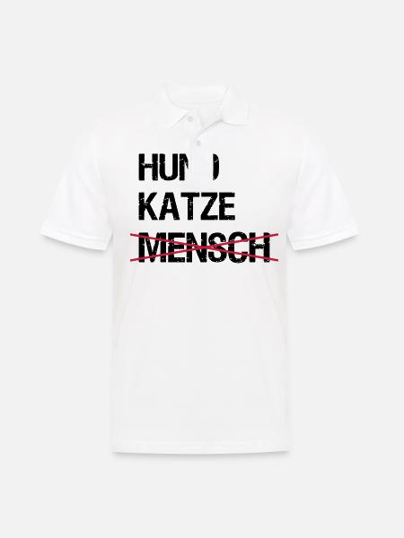 Dog cat human - Men's Polo Shirt - white