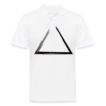 Triangle Grunge Shape Tribal Symbol - Men's Polo Shirt - white - Front - Kai (181cm)