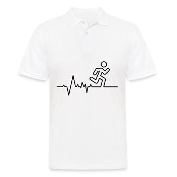 Lauf-, Triathlon- oder Marathonsportwettbewerb. - Männer Poloshirt - Weiß - Vorne - Kai (181cm)